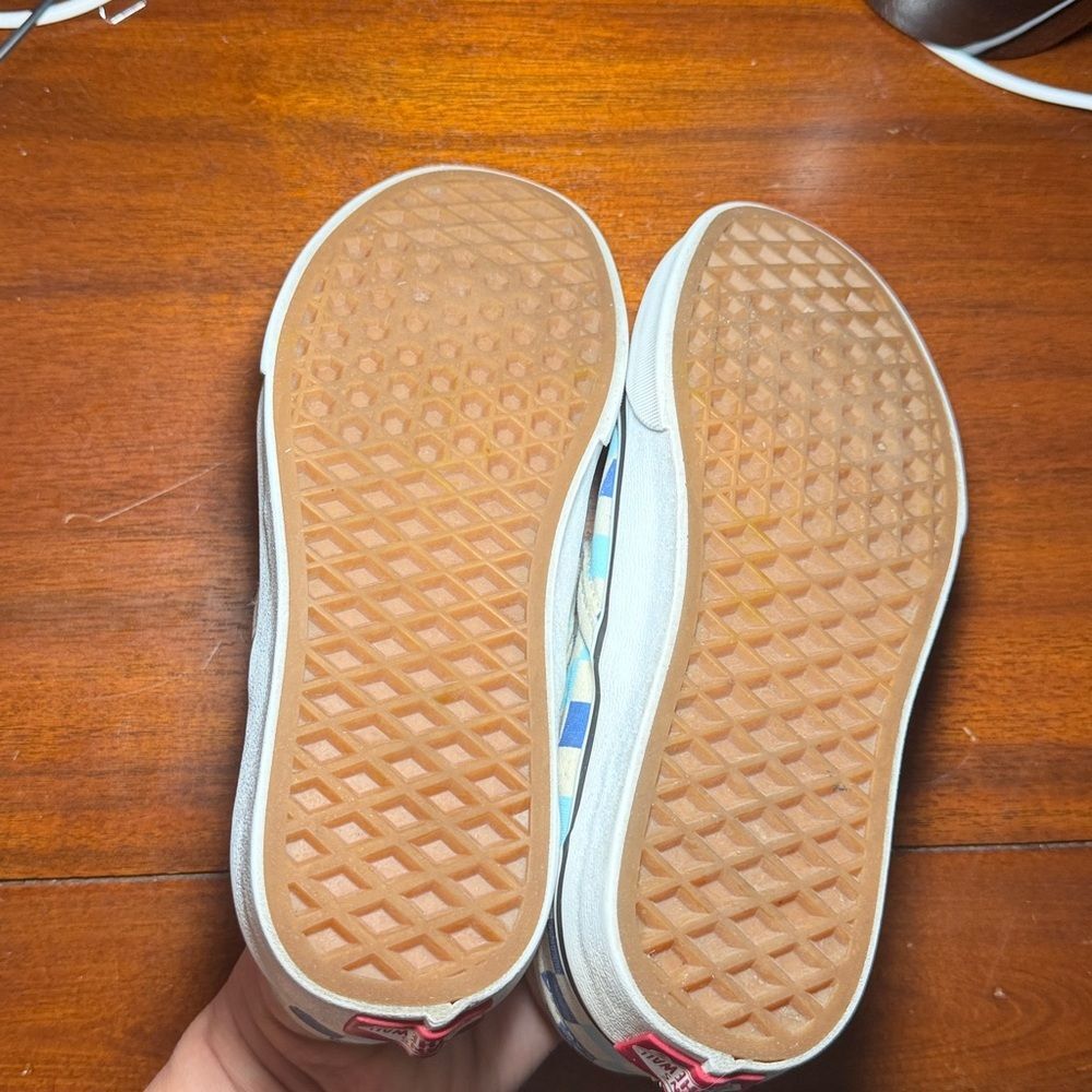 Vans Slip-On Checkerboard Sneakers in Blue and Light Blue — women’s 6/mens 4.5 - Picture 4 of 15
